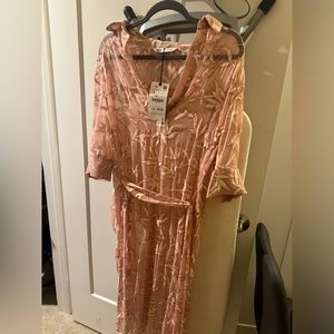 Zara Pink Lace Dress tie size S